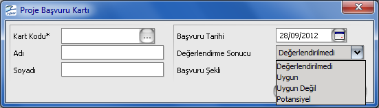 Başvurular Proje kapsamındaki başvurular, Eleman Seçme ve Yerleştirme Projeleri Listesi nde Bağlı Kayıtlar menüsü altında yer alan Başvurular seçeneği ile kaydedilir.