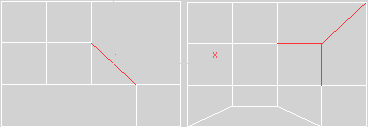 Build End: (Vertex Edge) Seçilen aynı hizadaki iki vertex paralelindeki boşlukta çapraz çizgilerle birleştirilerek bir son oluşturur.