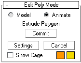 EDIT POLY MODE Edit Poly Mode panel alanı Editable Polygon modda bulunmaz, sadece Edit Poly Modifierinde vardır.