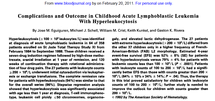 children with acute lymphoblastic leukemia. J Clin Oncol.