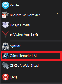 1.5 GÜNCELLEMELERİ AL Güncellemeleri Al butonu kullanılarak Agent programına ait son versiyonu alabilirsiniz. AGENT EKLENTİLERİ 1.