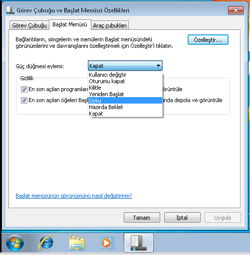 Kullanıcı değiştir; Windows 7 yi kullanan mevcut kullanıcının oturumunun sonlandırılıp, bilgisayarda tanımlı diğer kullanıcılara geçiş yapılmasını sağlar.