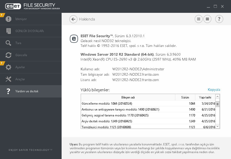 7.7.3 ESET Özelleştirilmiş Temizleyici ESET Özelleştirilmiş Temizleyici; genel kötü amaçlı yazılım etkilenmelerine yönelik, Conficker, Sirefef veya Necurs gibi bir kaldırma aracıdır.