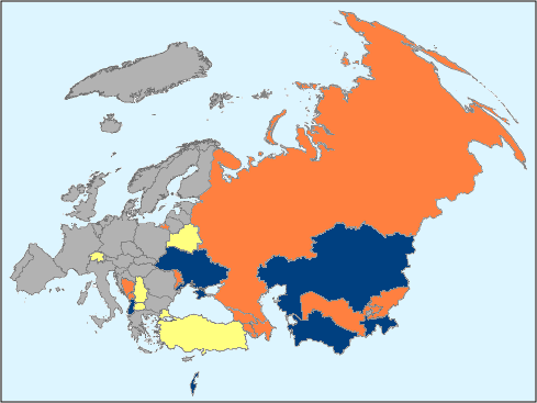DSÖ-CAESAR Ağına Dahil Olan Ülkeler Arnavutluk, Ermenistan, Azerbeycan, Rusya, Bosna
