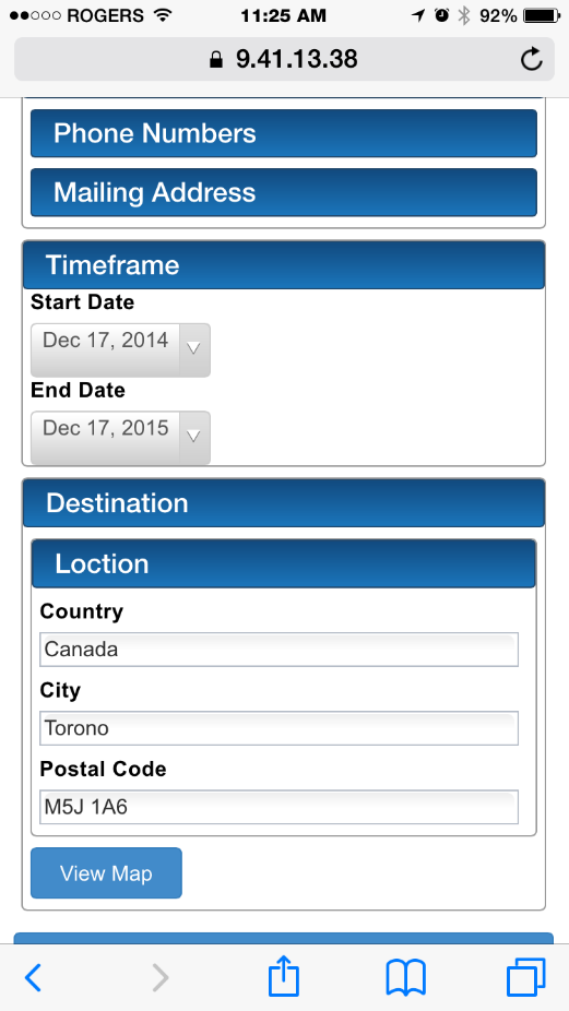 Picker Native iphone Date Picker Map is not initially displayed.