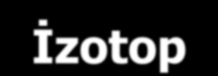 İzotoplar İzotop: Aynı elementin farklı kütlelere sahip atomlarıdır İzotoplar farklı sayıda nötronlara sahiptir (Atom numaraları (Z) ayni, kütle numaraları (A) farklı).