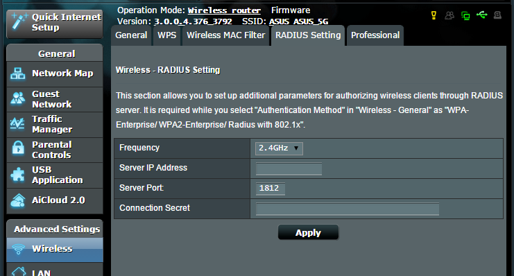 4.1.4 RADIUS Ayarı RADIUS (Uzak Kimlik Doğrulama Çevirmeli Kullanıcı Hizmeti) Ayarı, Kimlik Doğrulama modu olarak WPA-Kuruluş, WPA2-Kuruluş veya 802.