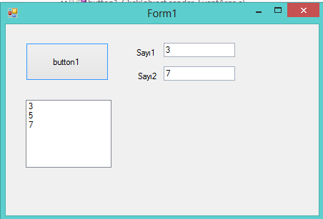 int Sayi1, Sayi2; Sayi1 = Convert.ToInt32 (textbox1.text); Sayi2 = Convert.ToInt32 (textbox2.