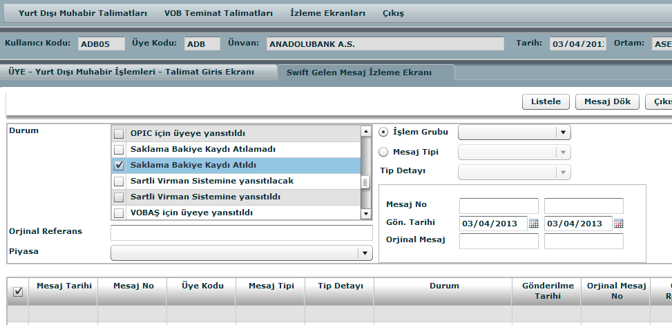 5. İŞLEMLERİN TAKASBANK BANKACILIK SİSTEMİ VE UTS YANSIMASI 5.1. Nakit Hesaplar Euroclear da gerçekleşen nakit işlemler 11ECB tip hesaplarda izlenebilir.