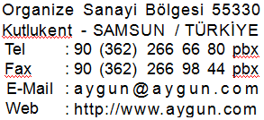 www.aygun.com KK- 004 Copyright Aygün Co.