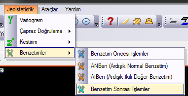 Yüzeyler İçin Benzetim sonrası işlmeler; Jeoistatistik > Benzetimler > Benzetim Sonrası