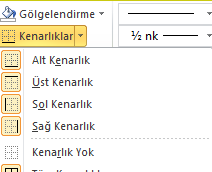 Ağırlığı seçeneği kullanılır. Bu seçeneğin yanındaki şekline tıkladığınızda seçebileceğiniz kalem ağırlıkları görülecektir. Bunlardan herhangi birini seçmek için tıklayın. 6.