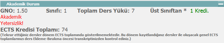 II.I.Ders Kayıt Ekranı ve Açıklamaları Ders kayıt ekranı aşağıda belirtilen bölümlerden oluşmaktadır.