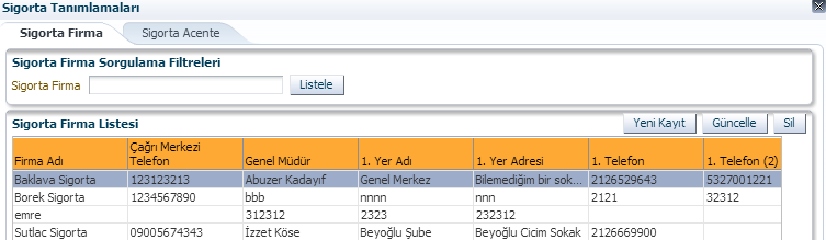 8.10.8 Banka İşlemleri Bankaların listelendiği menüdür. Banka şubelerinin listelendiği bölümdür. 8.