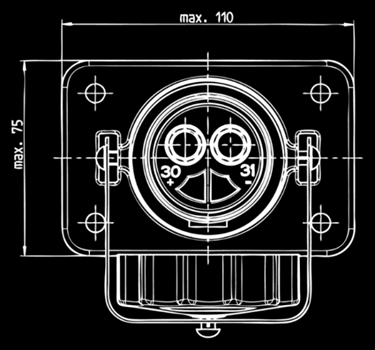 ASKERİ ARAÇLAR EJ151211 2PIN 24V ALÜMİNYUM SOKET Pınlerin kabloya bağlantı şekli vidalı 2 X 50mm2 kablo kalınlığı için (VG 96 917 A-002) Nato Stok no.