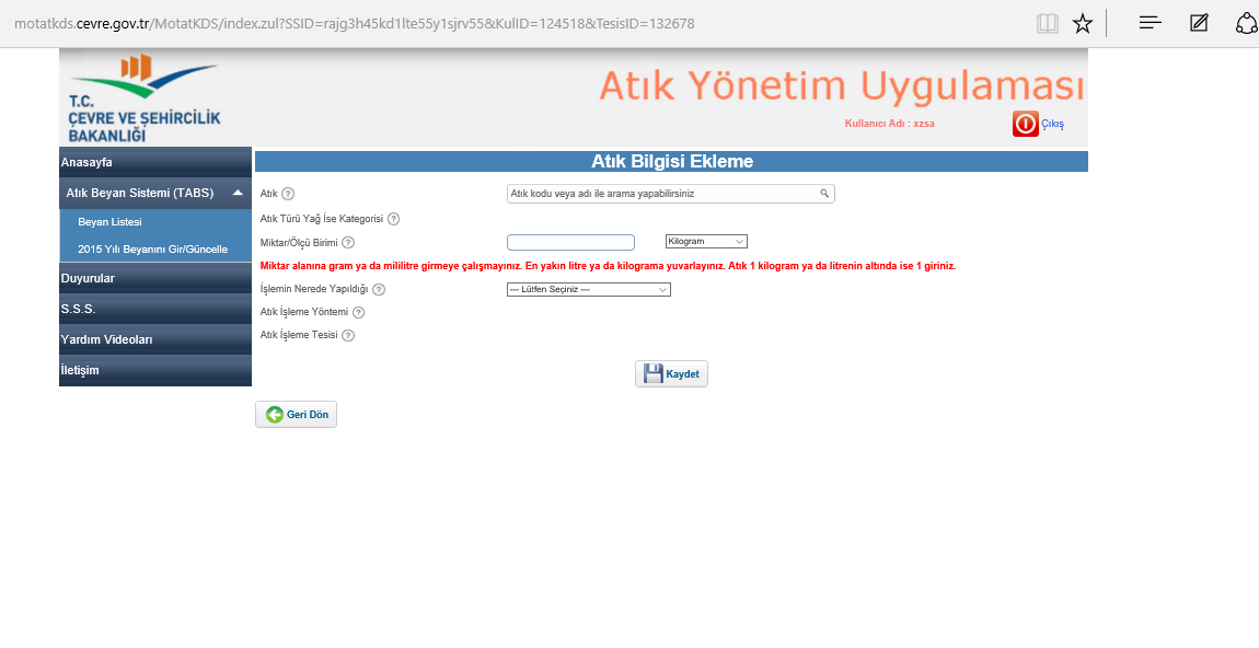 ATIK BEYAN İŞLEMLERİ 16 05 06 16 05 07 16