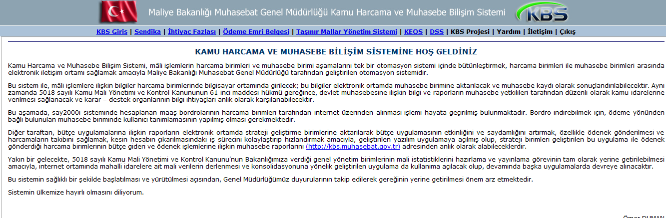 KBS SİSTEMİNE GİRİŞ KBS ana sayfasına internet adres çubuğuna www.kbs.gov.tr adresi yazılarak ulaşılır. Taşınır Mallar Yönetim Sistemi linkine tıklanılır.