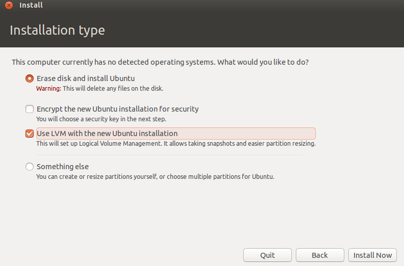 Şekil 6.2 deki kurulum sihirbazının Ubuntu kurulumu hazırlığı penceresinde ayarları kontrol ediniz ve Continue tuşuna basınız. Şekil 6.2. Ubuntu İşletim Sistemi Kurulumu: Adım - 2 Şekil 6.