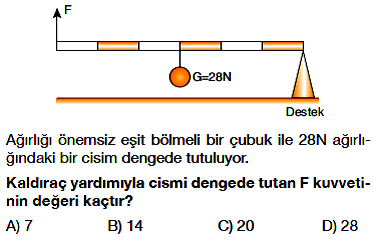 Destek noktasının yüke ve onu kaldıran kuvvete göre konumu değiştiğinde kaldıracın türü değişir.