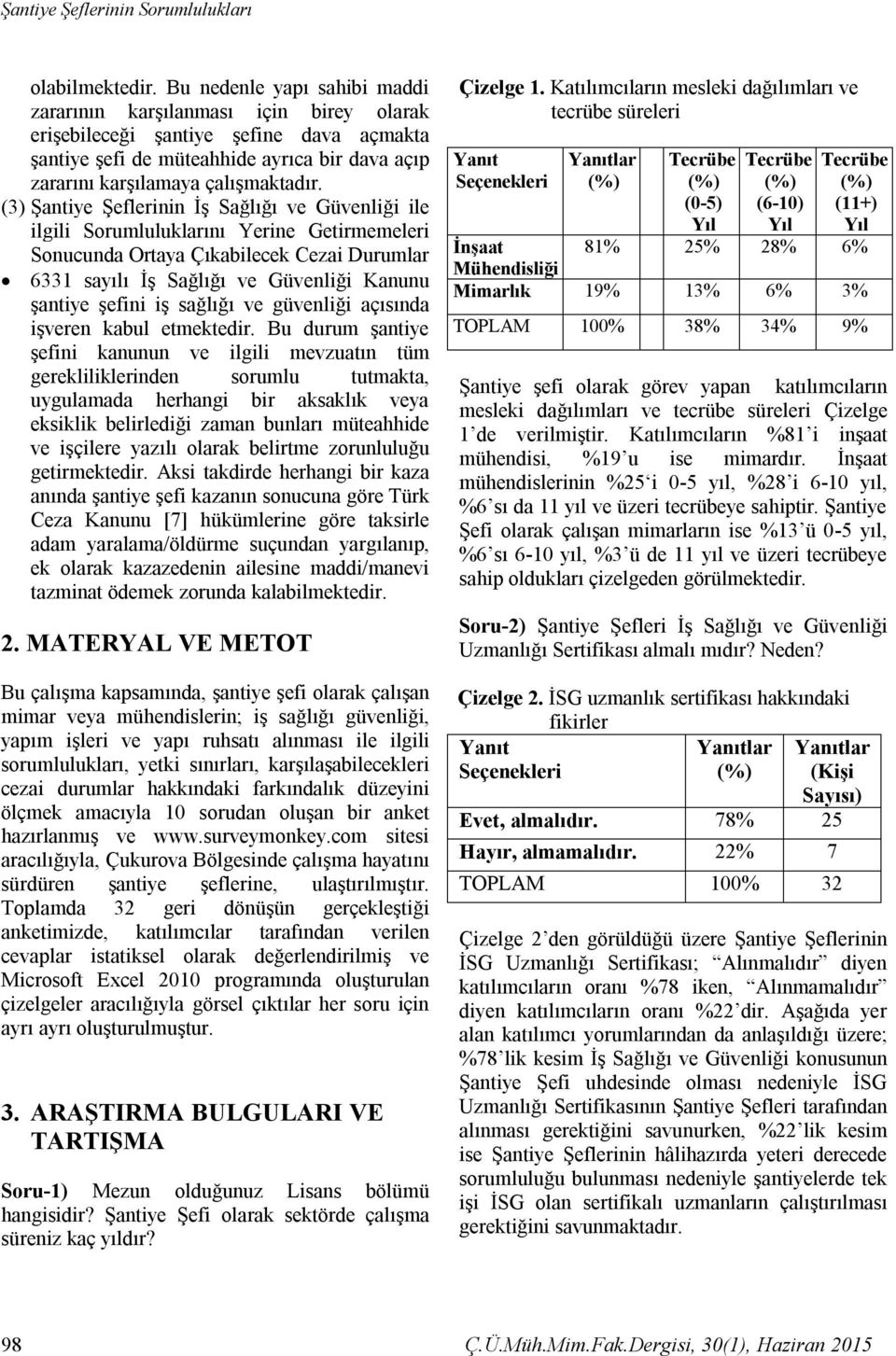 (3) Şantiye Şeflerinin İş Sağlığı ve Güvenliği ile ilgili Sorumluluklarını Yerine Getirmemeleri Sonucunda Ortaya Çıkabilecek Cezai Durumlar 6331 sayılı İş Sağlığı ve Güvenliği Kanunu şantiye şefini