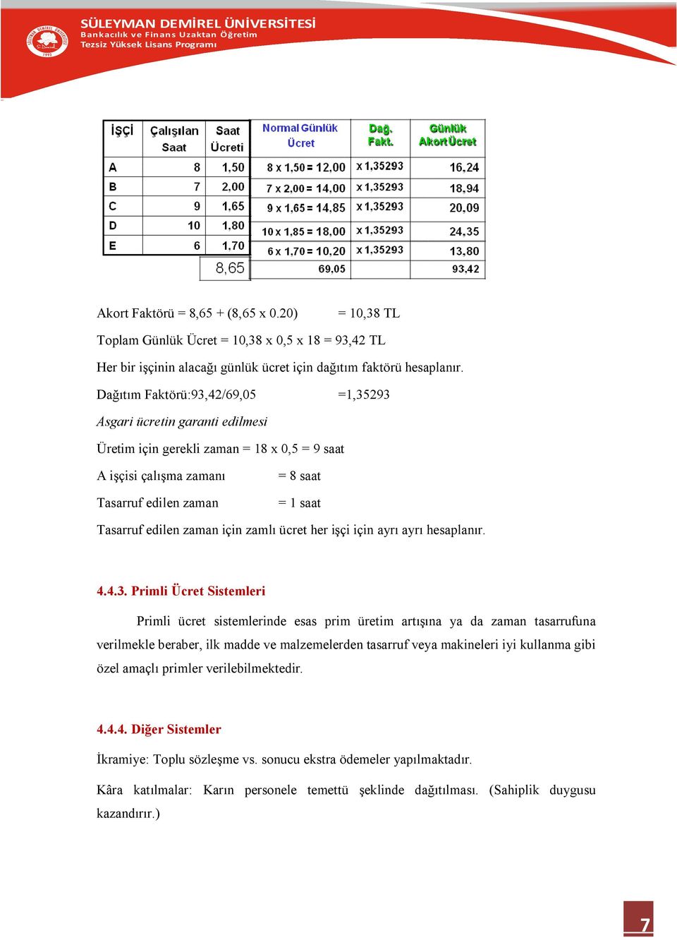 zaman için zamlı ücret her işçi için ayrı ayrı hesaplanır. 4.4.3.