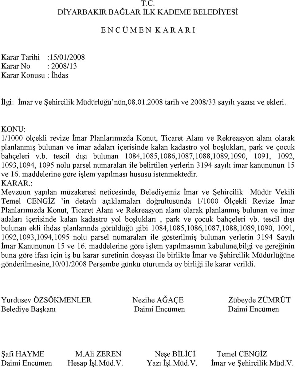 lunan ve imar adaları içerisinde kalan kadastro yol bo