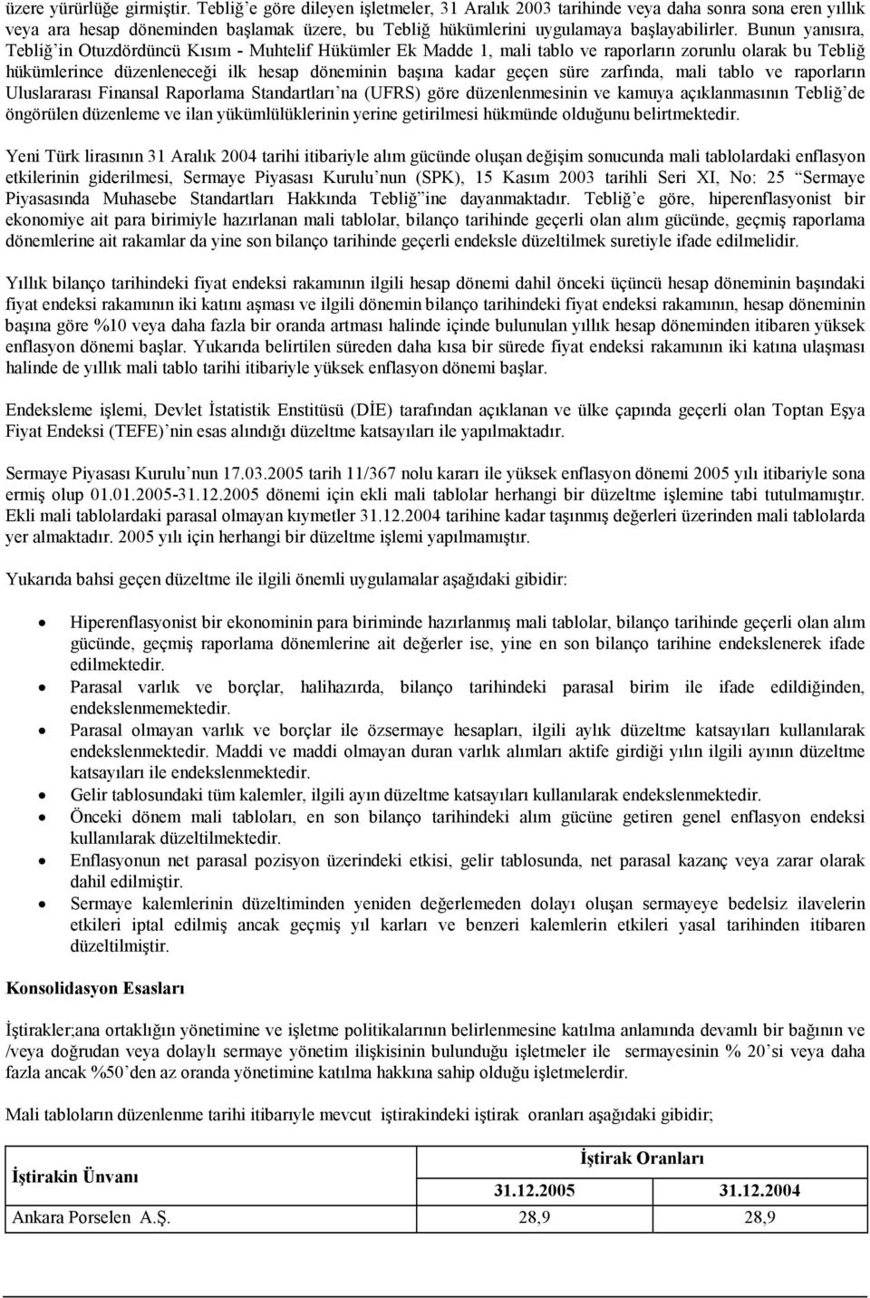 Bunun yanısıra, Tebliğ in Otuzdördüncü Kısım - Muhtelif Hükümler Ek Madde 1, mali tablo ve raporların zorunlu olarak bu Tebliğ hükümlerince düzenleneceği ilk hesap döneminin başına kadar geçen süre