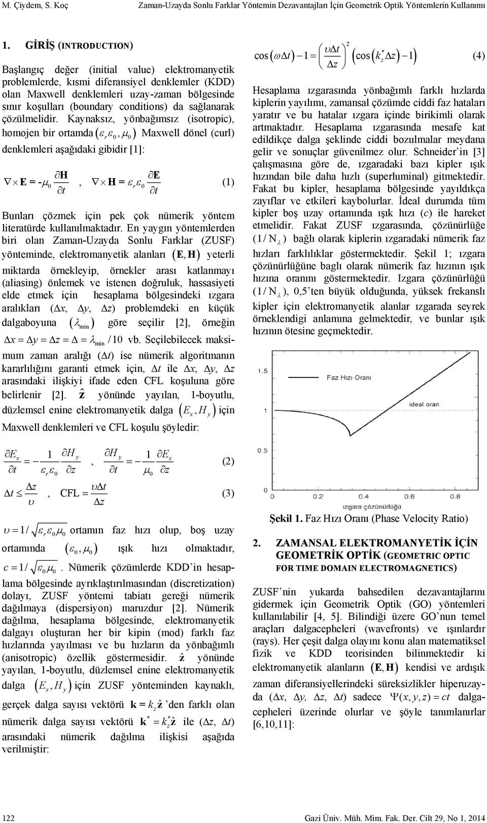 Kaynaksız, yönbağımsız (soop), homojen b oamda, Mawell dönel (ul) denklemle aşağıdak gbd [1]: H E E = -, H = (1) Bunlaı çözmek çn pek çok nümek yönem leaüde kullanılmakadı.