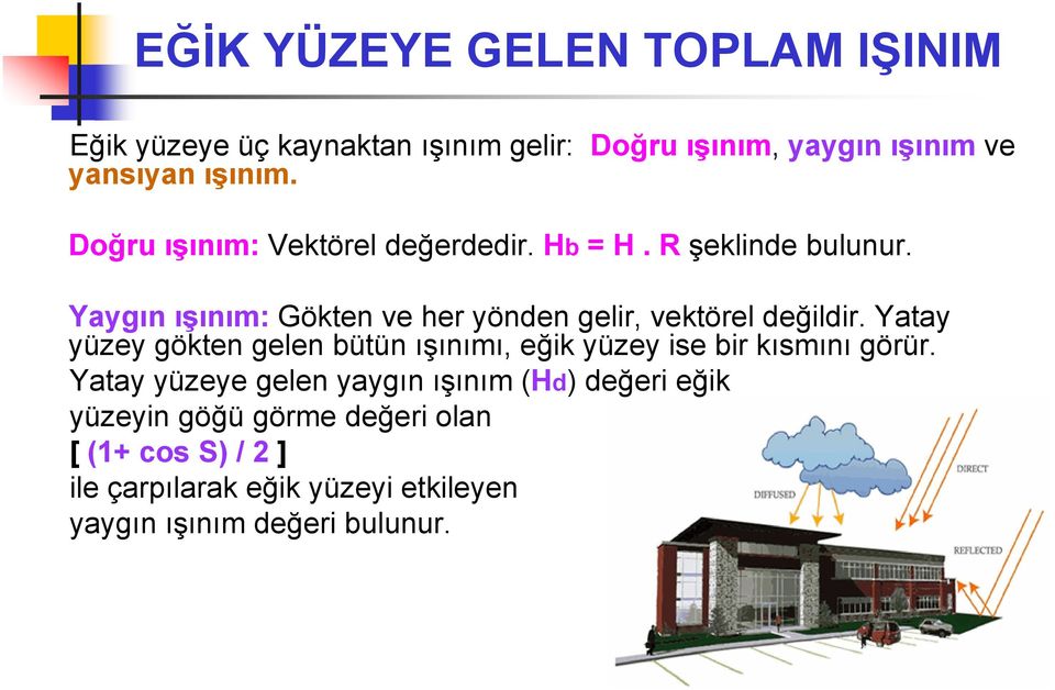 Yaygın ışınım: Gökten ve her yönden gelir, vektörel değildir.