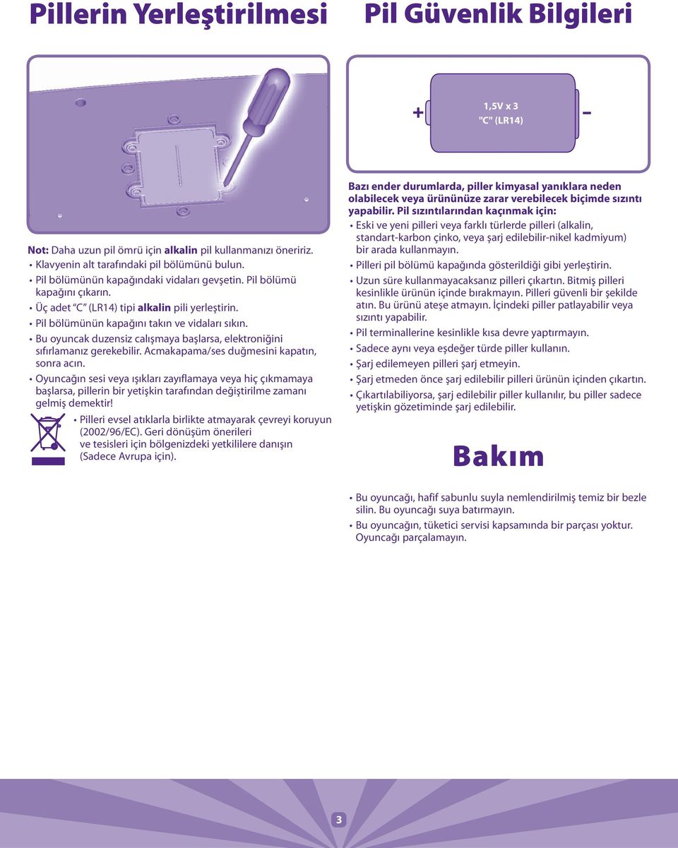 Bu oyuncak duzensiz calışmaya başlarsa, elektroniğini sıfırlamanız gerekebilir. Acmakapama/ses duğmesini kapatın, sonra acın.