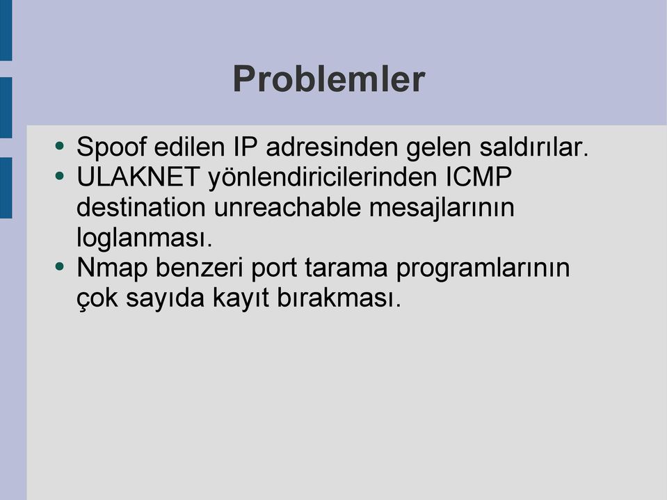 ULAKNET yönlendiricilerinden ICMP destination