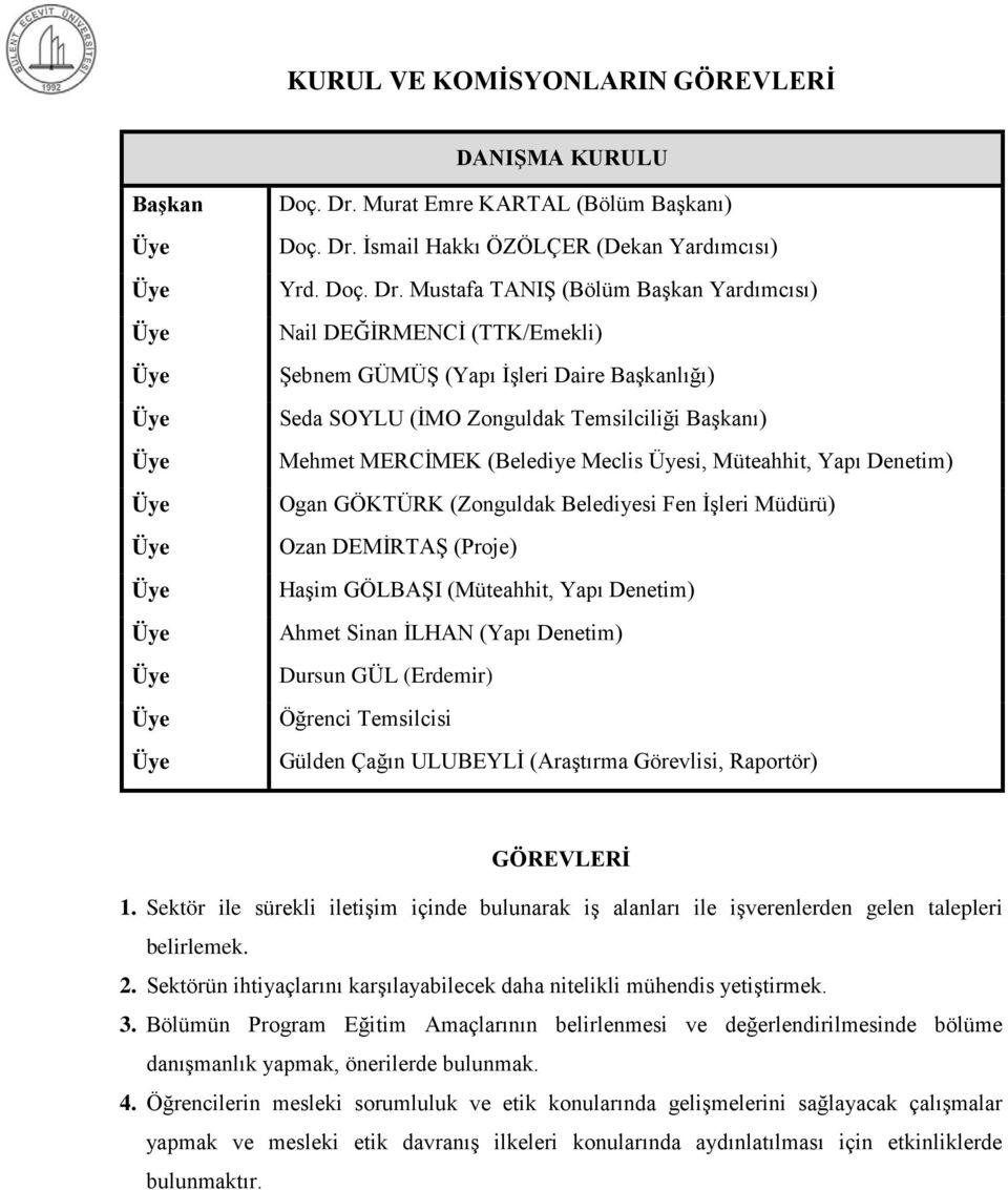 İsmail Hakkı ÖZÖLÇER (Dekan Yardımcısı) Yrd. Doç. Dr.