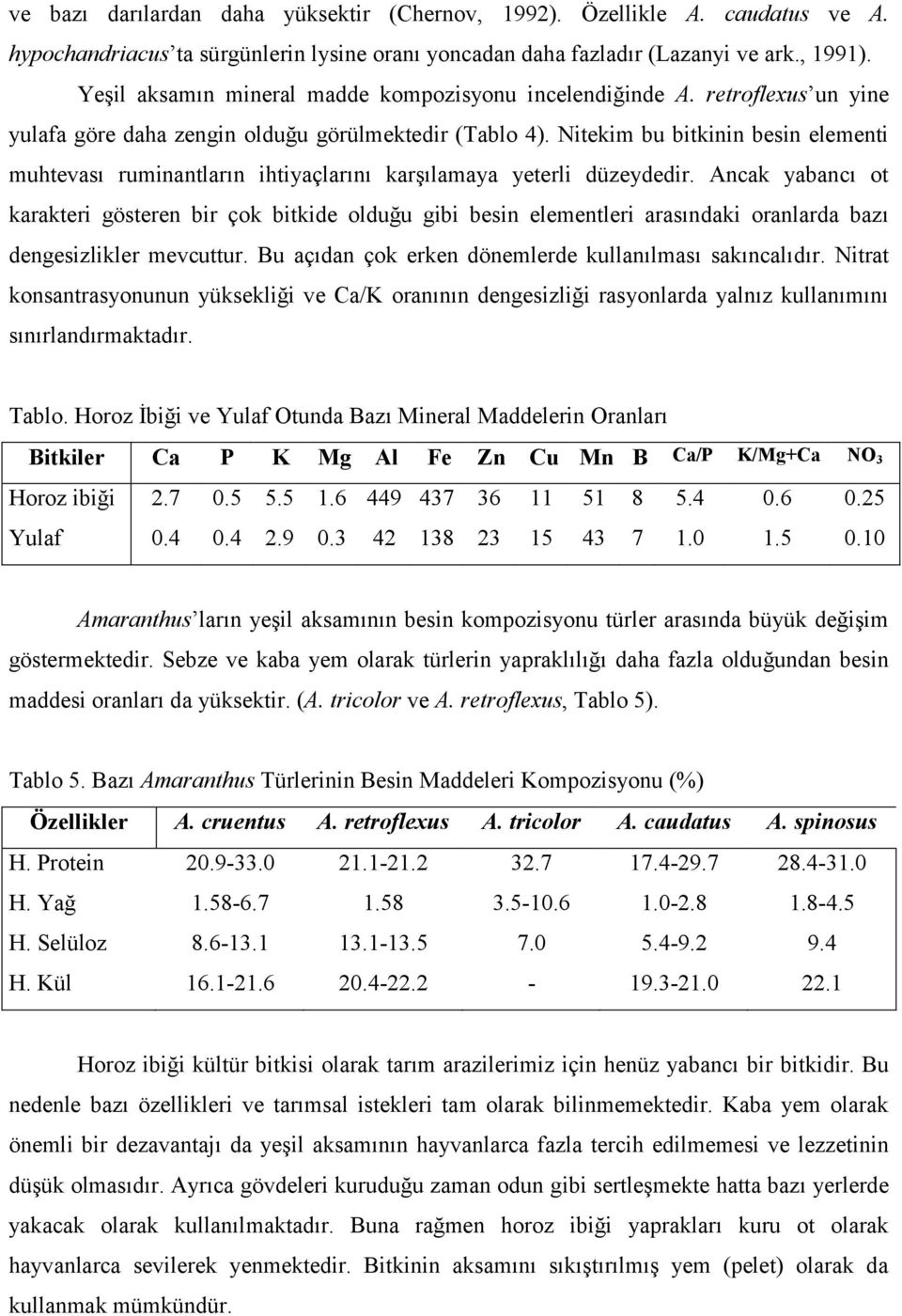 Nitekim bu bitkinin besin elementi muhtevası ruminantların ihtiyaçlarını karşılamaya yeterli düzeydedir.