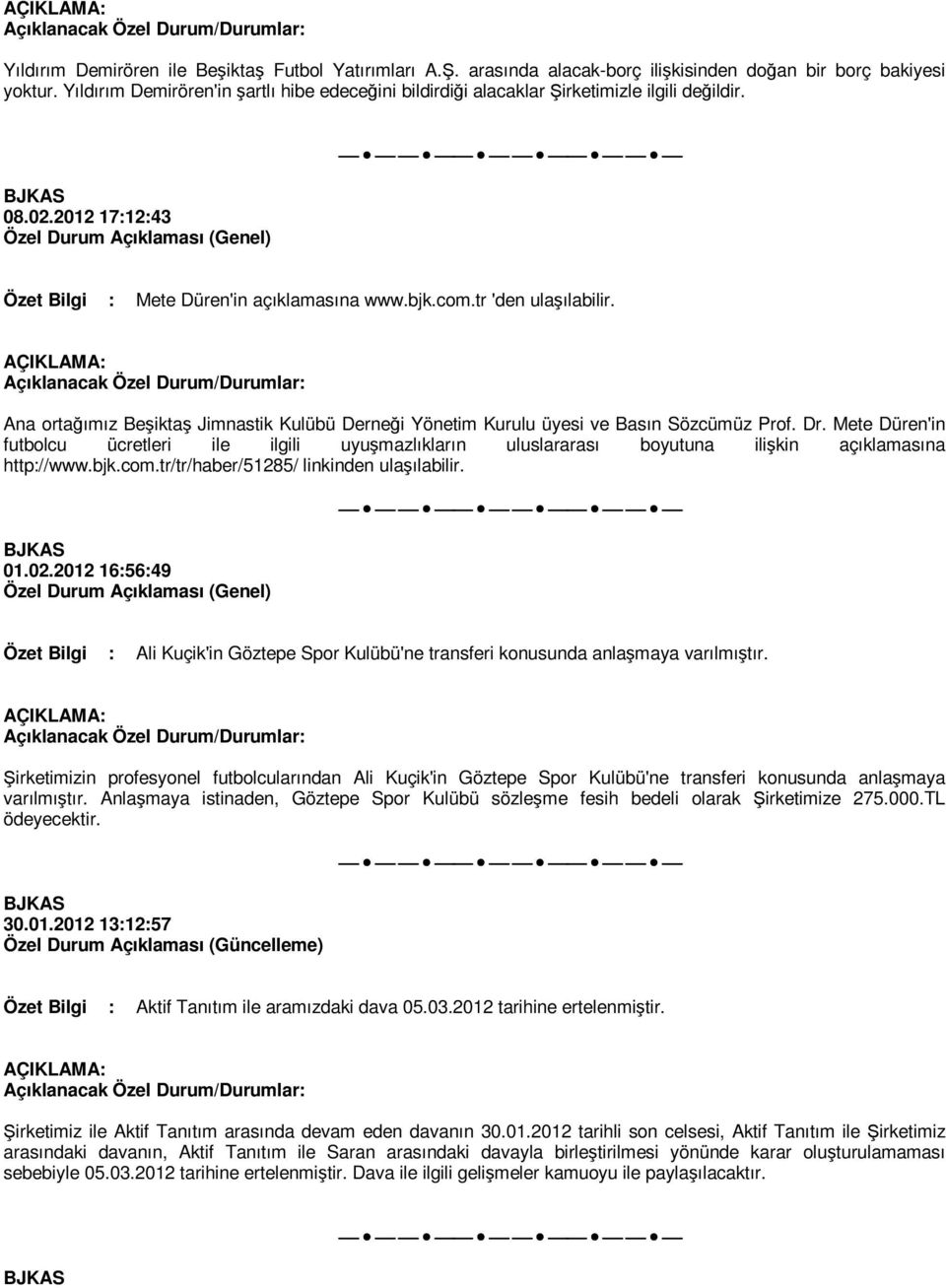 Ana ortağımız Beşiktaş Jimnastik Kulübü Derneği Yönetim Kurulu üyesi ve Basın Sözcümüz Prof. Dr.