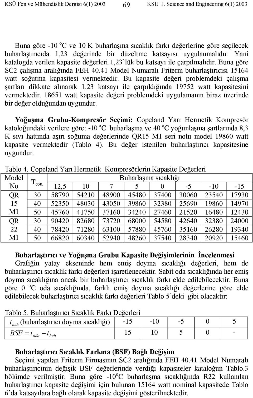 Yani katalogda verilen kapasite değerleri, lük bu katsayı ile çarpılmalıdır. Buna göre SC çalışma aralığında FEH. Model Numaralı Friterm buharlaştırıcısı watt soğutma kapasitesi vermektedir.