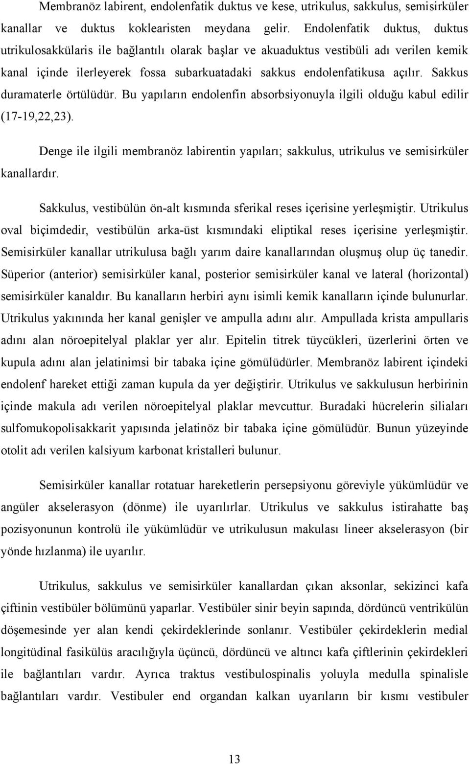 Sakkus duramaterle örtülüdür. Bu yapıların endolenfin absorbsiyonuyla ilgili olduğu kabul edilir (17-19,22,23).