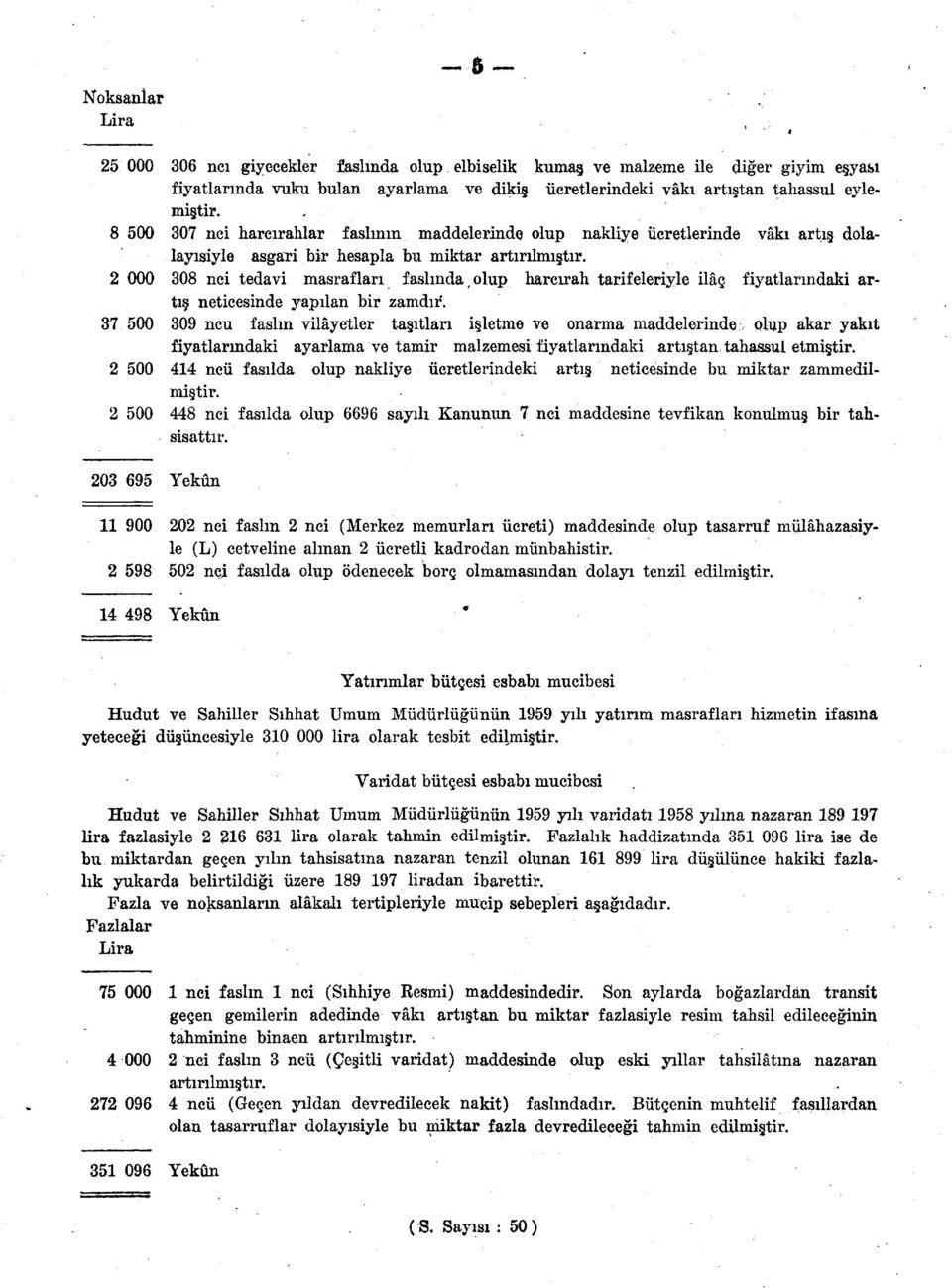 308 nci tedavi masrafları faslında, olup harcırah tarifeleriyle ilâç fiyatlarındaki artış neticesinde yapılan bir zamdır.