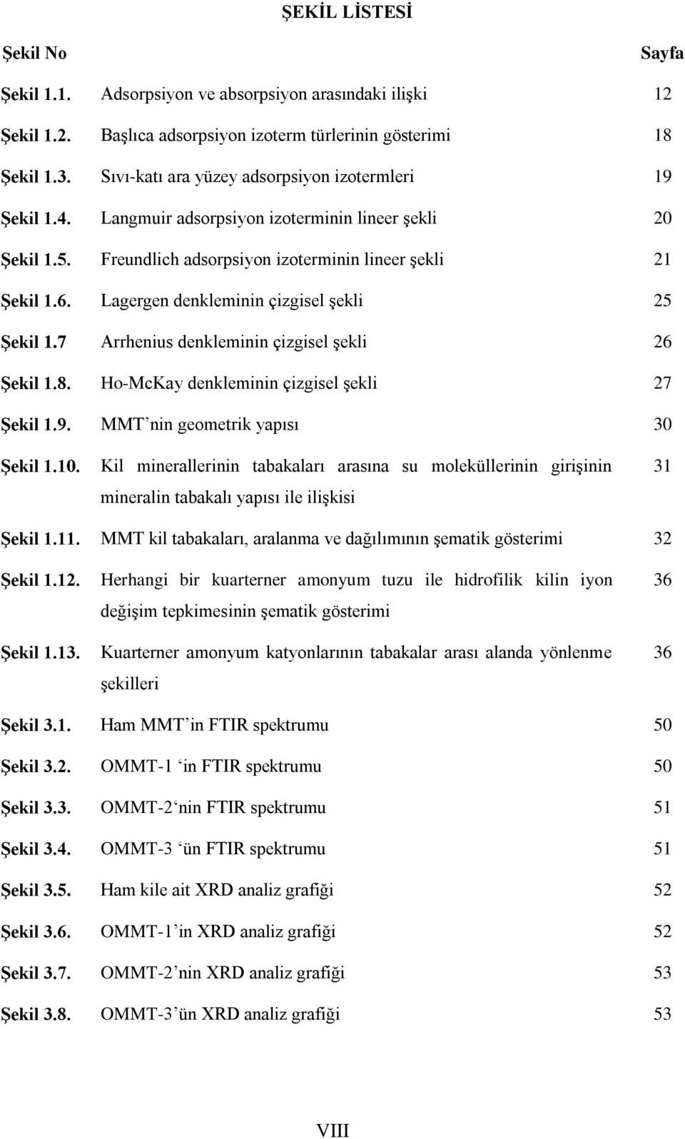 Lagergen denkleminin çizgisel şekli 25 Şekil 1.7 Arrhenius denkleminin çizgisel şekli 26 Şekil 1.8. Ho-McKay denkleminin çizgisel şekli 27 Şekil 1.9. MMT nin geometrik yapısı 30 Şekil 1.10.