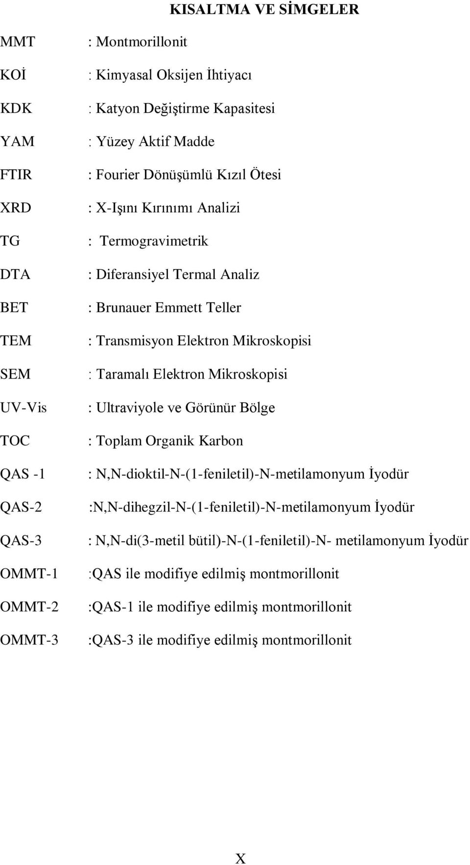 Mikroskopisi : Taramalı Elektron Mikroskopisi : Ultraviyole ve Görünür Bölge : Toplam Organik Karbon : N,N-dioktil-N-(1-feniletil)-N-metilamonyum İyodür