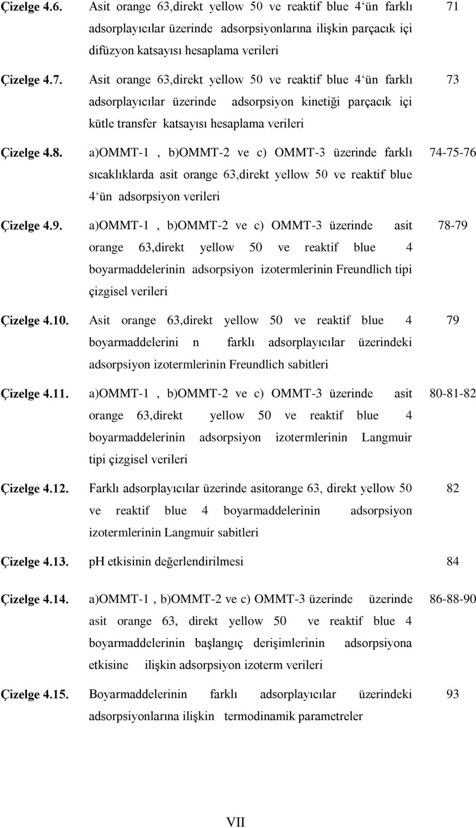 reaktif blue 4 ün farklı adsorplayıcılar üzerinde adsorpsiyon kinetiği parçacık içi kütle transfer katsayısı hesaplama verileri a)ommt-1, b)ommt-2 ve c) OMMT-3 üzerinde farklı sıcaklıklarda asit