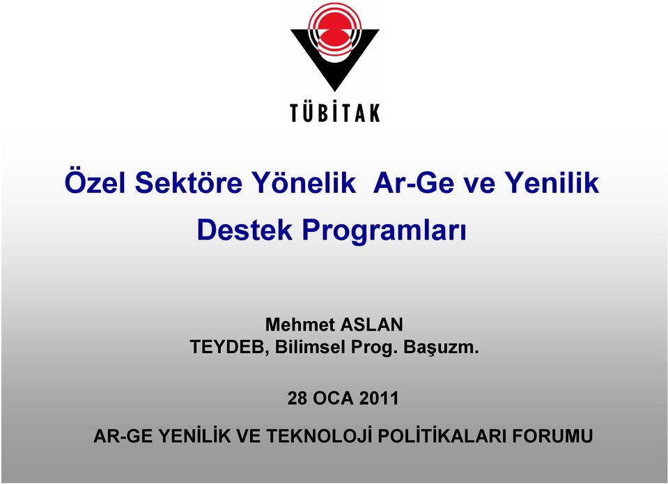 Bilimsel Prog. Başuzm.