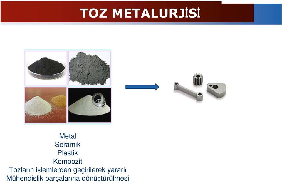 Tozların işlemlerden geçirilerek