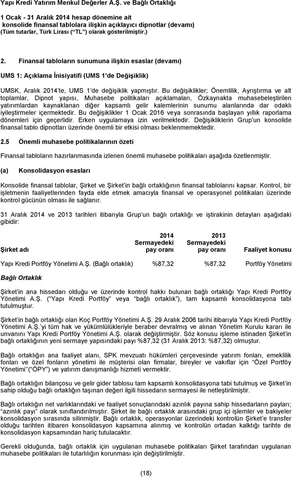 sunumu alanlarında dar odaklı iyileştirmeler içermektedir. Bu değişiklikler 1 Ocak 2016 veya sonrasında başlayan yıllık raporlama dönemleri için geçerlidir. Erken uygulamaya izin verilmektedir.