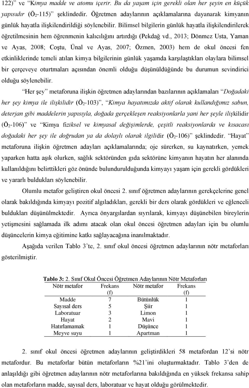 Bilimsel bilgilerin günlük hayatla ilişkilendirilerek öğretilmesinin hem öğrenmenin kalıcılığını artırdığı (Pekdağ vd.