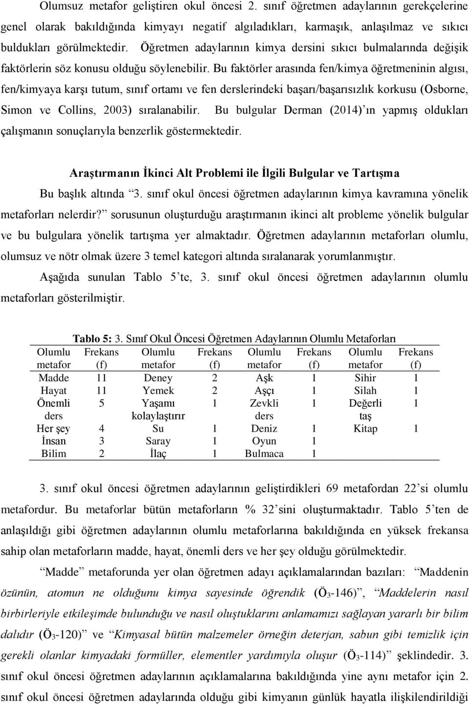 Bu faktörler arasında fen/kimya öğretmeninin algısı, fen/kimyaya karşı tutum, sınıf ortamı ve fen derslerindeki başarı/başarısızlık korkusu (Osborne, Simon ve Collins, 2003) sıralanabilir.