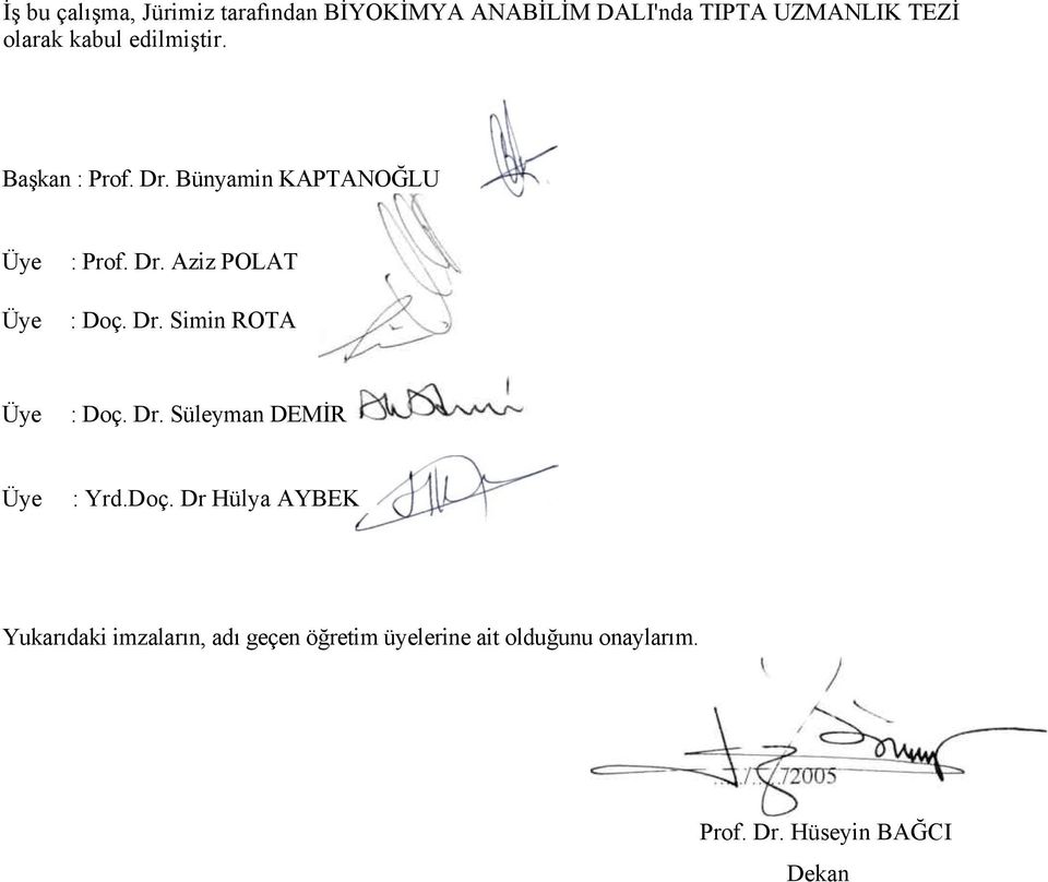 Dr. Simin ROTA Üye : Doç.