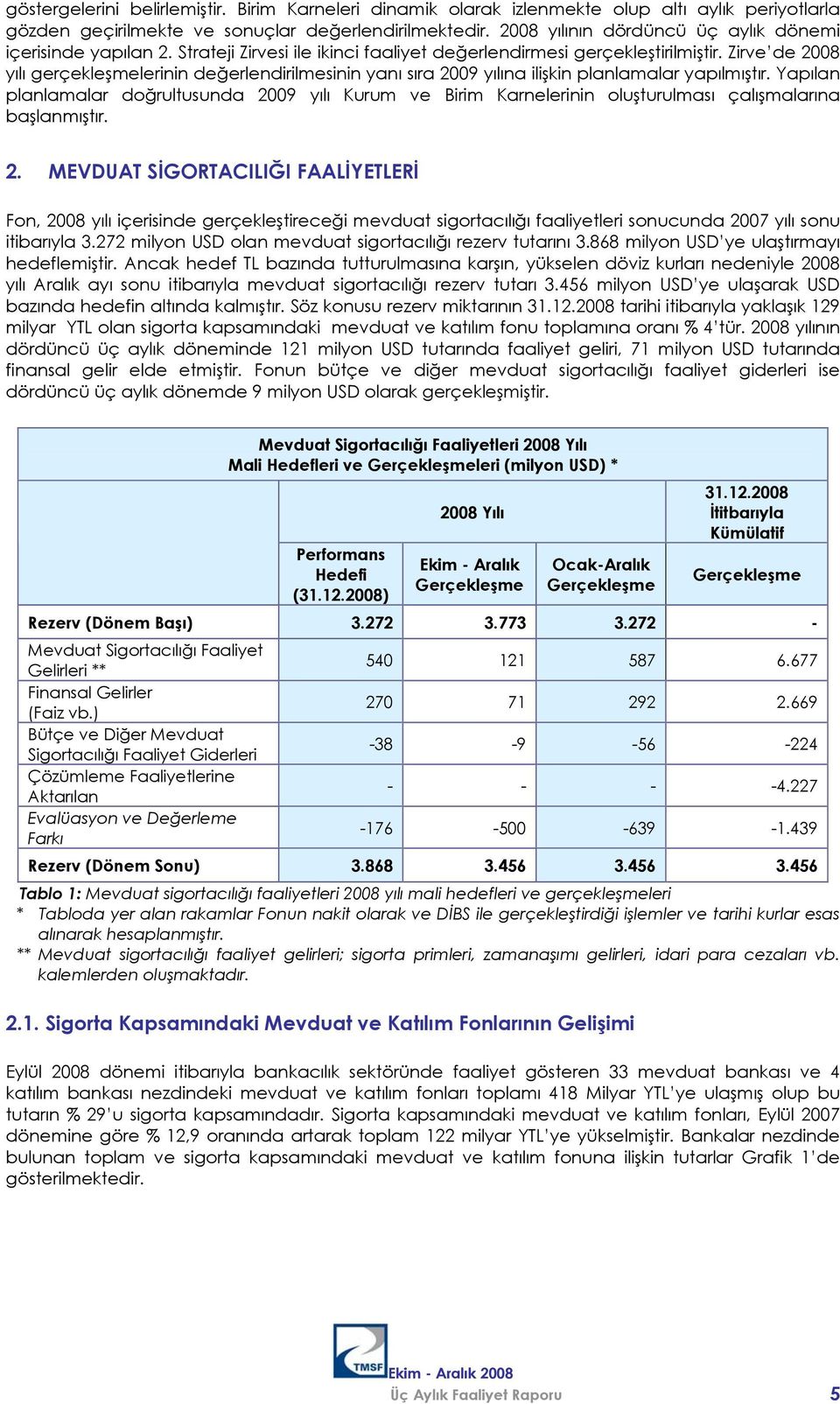 Zirve de 2008 yılı gerçekleşmelerinin değerlendirilmesinin yanı sıra 2009 yılına ilişkin planlamalar yapılmıştır.