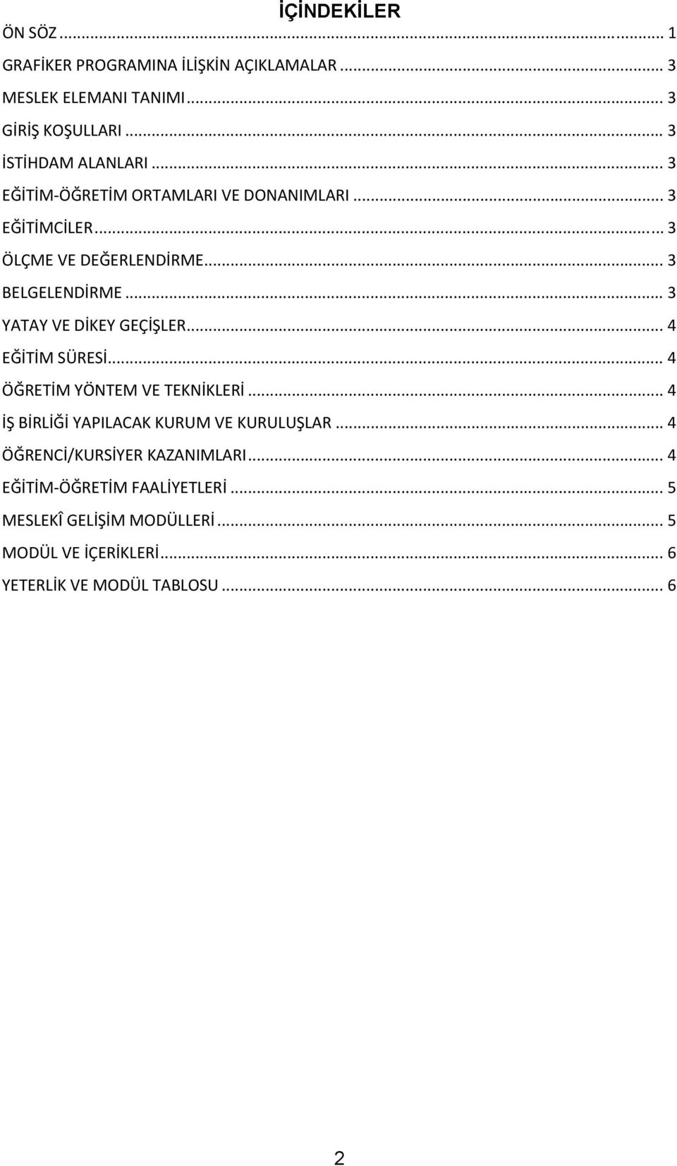 .. 3 YATAY VE DİKEY GEÇİŞLER... 4 EĞİTİM SÜRESİ... 4 ÖĞRETİM YÖNTEM VE TEKNİKLERİ... 4 İŞ BİRLİĞİ YAPILACAK KURUM VE KURULUŞLAR.