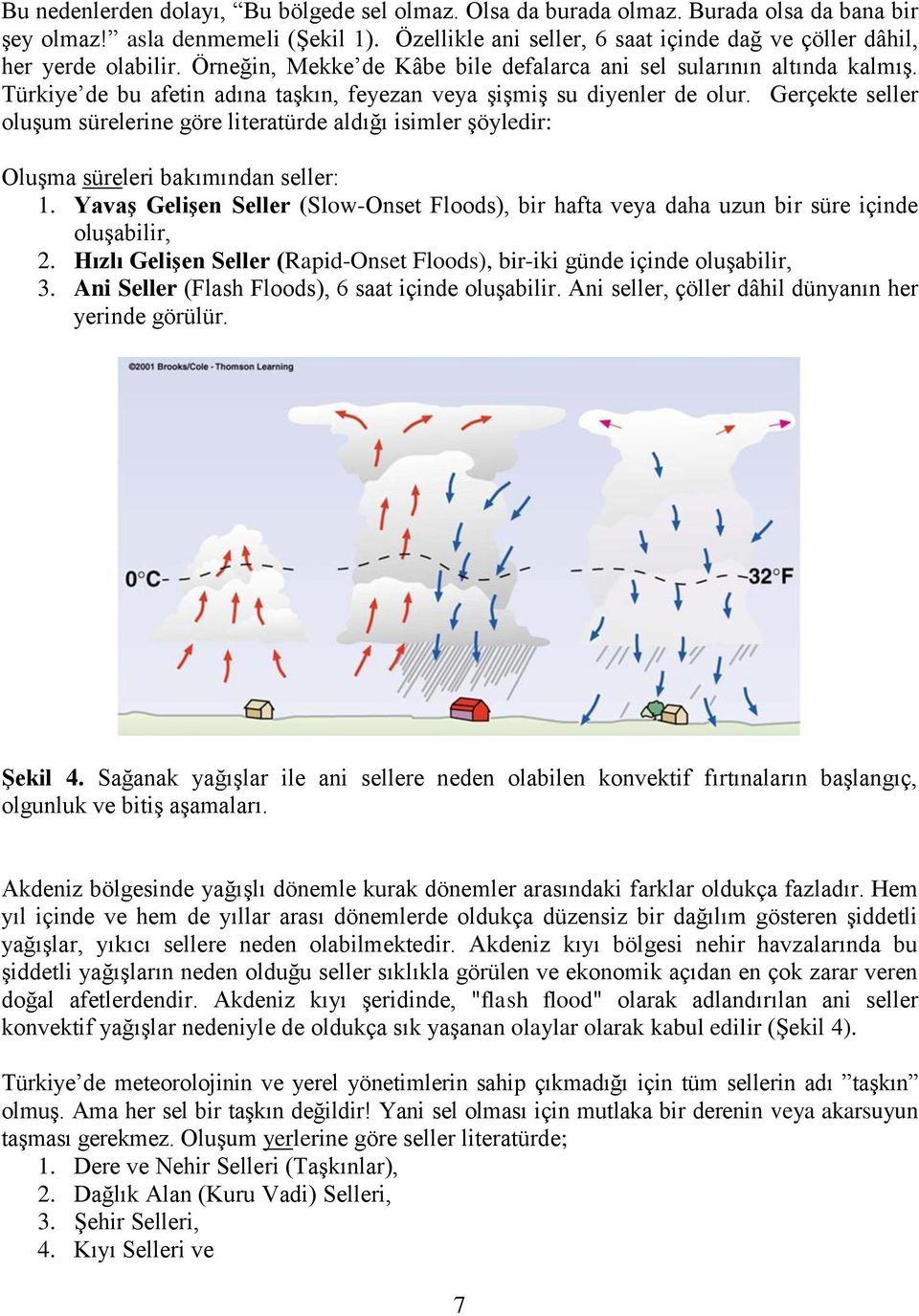 Türkiye de bu afetin adına taşkın, feyezan veya şişmiş su diyenler de olur. Gerçekte seller oluşum sürelerine göre literatürde aldığı isimler şöyledir: Oluşma süreleri bakımından seller: 1.