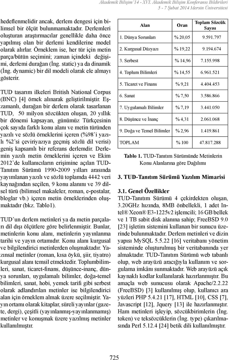 Örneklem ise, her tür için metin parça/bütün seçimini; zaman içindeki değis imi, derlemi durağan (İng. static) ya da dinamik (İng. dynamic) bir dil modeli olarak ele almayı gösterir.